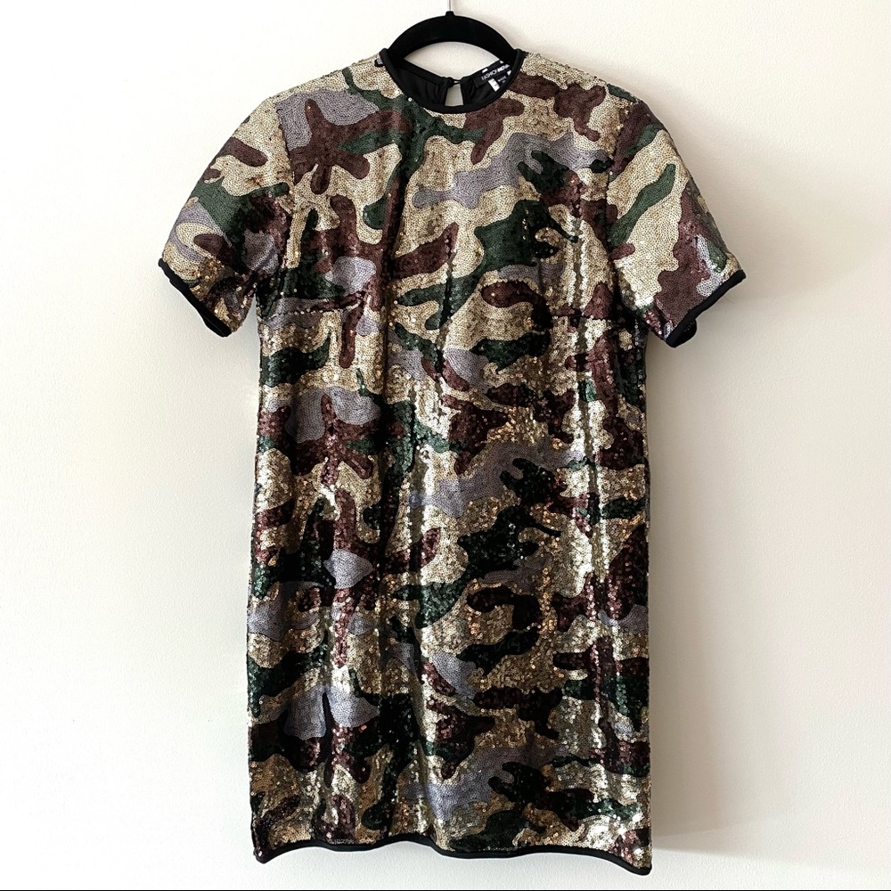 🆕 NWT Fashion Nova Fabulous Sequin Camo Mini Dress